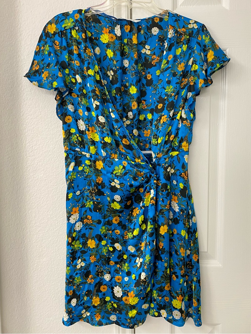 Zara Blue Floral Wrap Dress